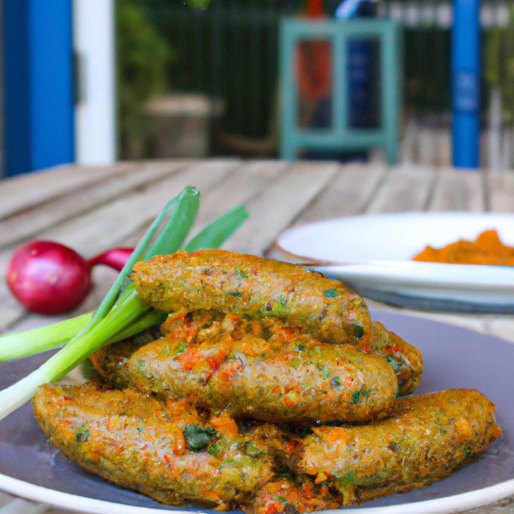 Foto que ilustra la receta de : Salchichas de cerdo con curry y coco