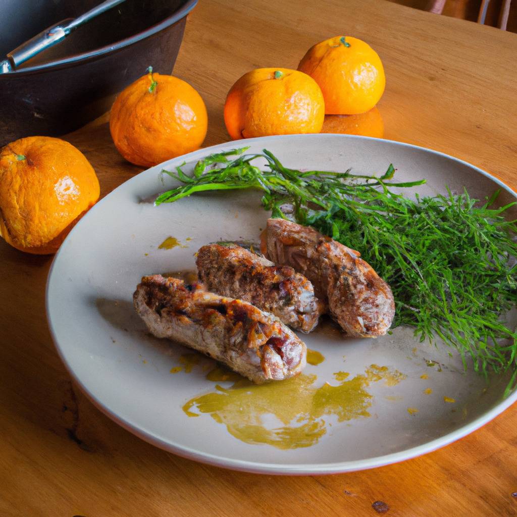 Foto zur Illustration des Rezepts von : Schweinefleischwürstchen mit Fenchel und Orange