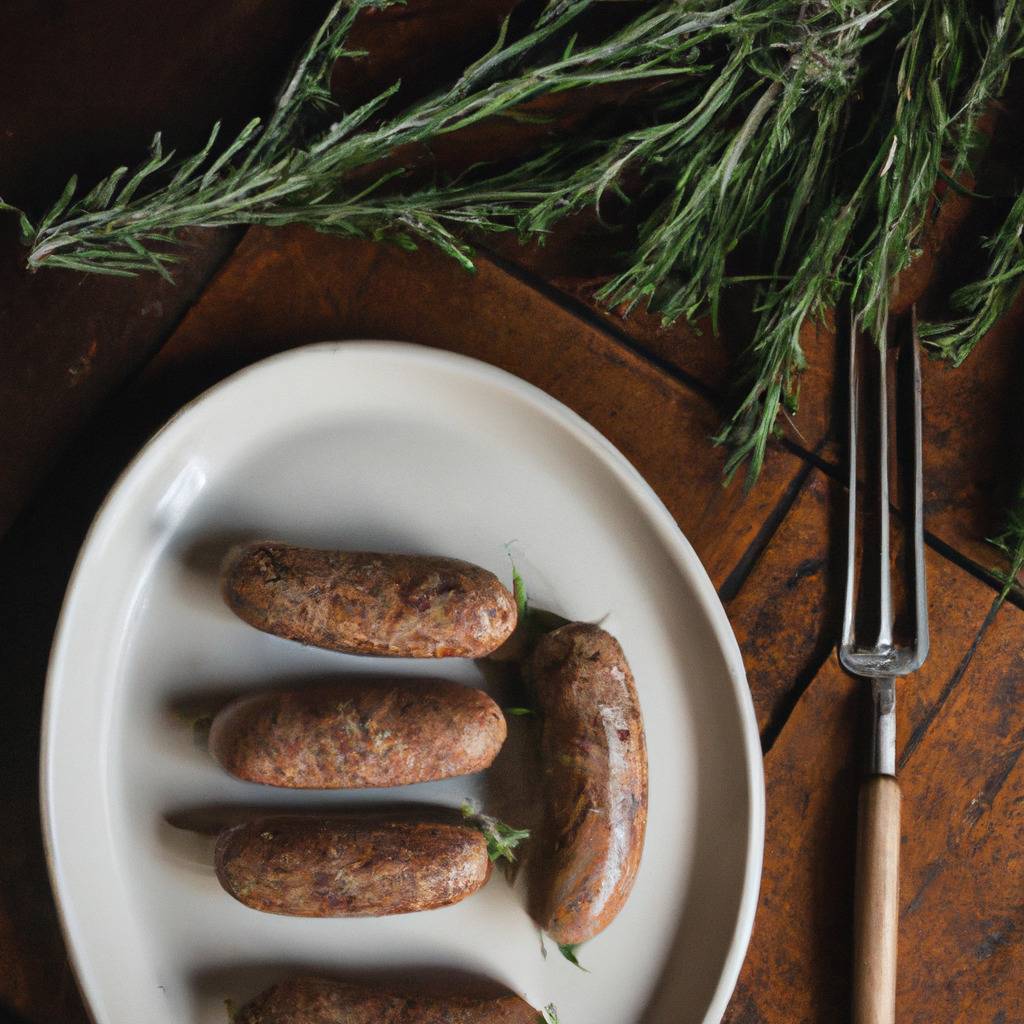 Photo illustrant la recette de : Saucisses de porc au romarin et à l'érable