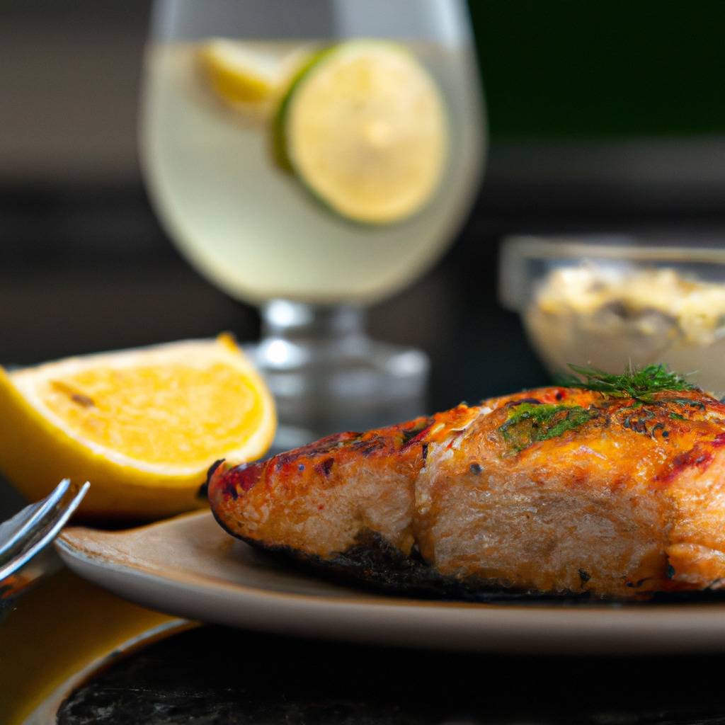 Foto che illustra la ricetta da : Salmone alla griglia con burro al limone