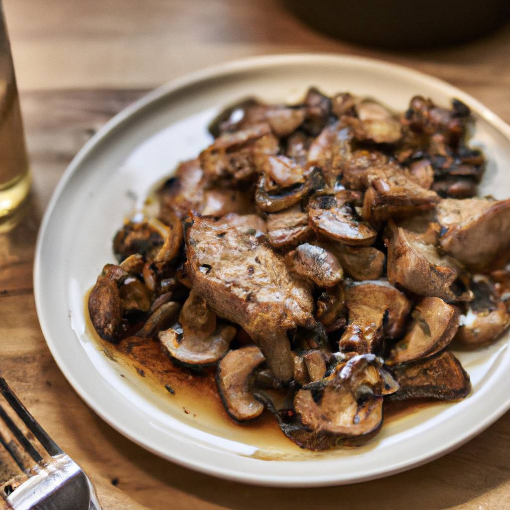 Fotografia que ilustra a receita de : Carne de porco salteada com cogumelos