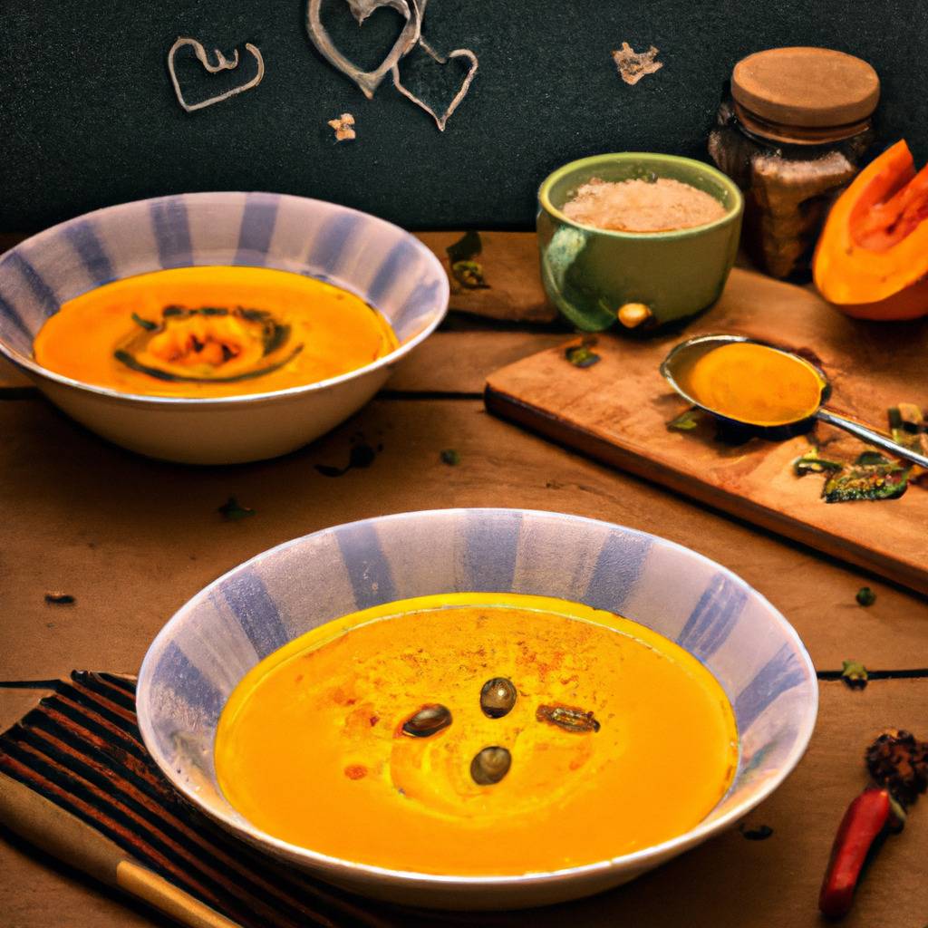 Photo illustrant la recette de : Soupe de courge musquée au lait de coco et curry