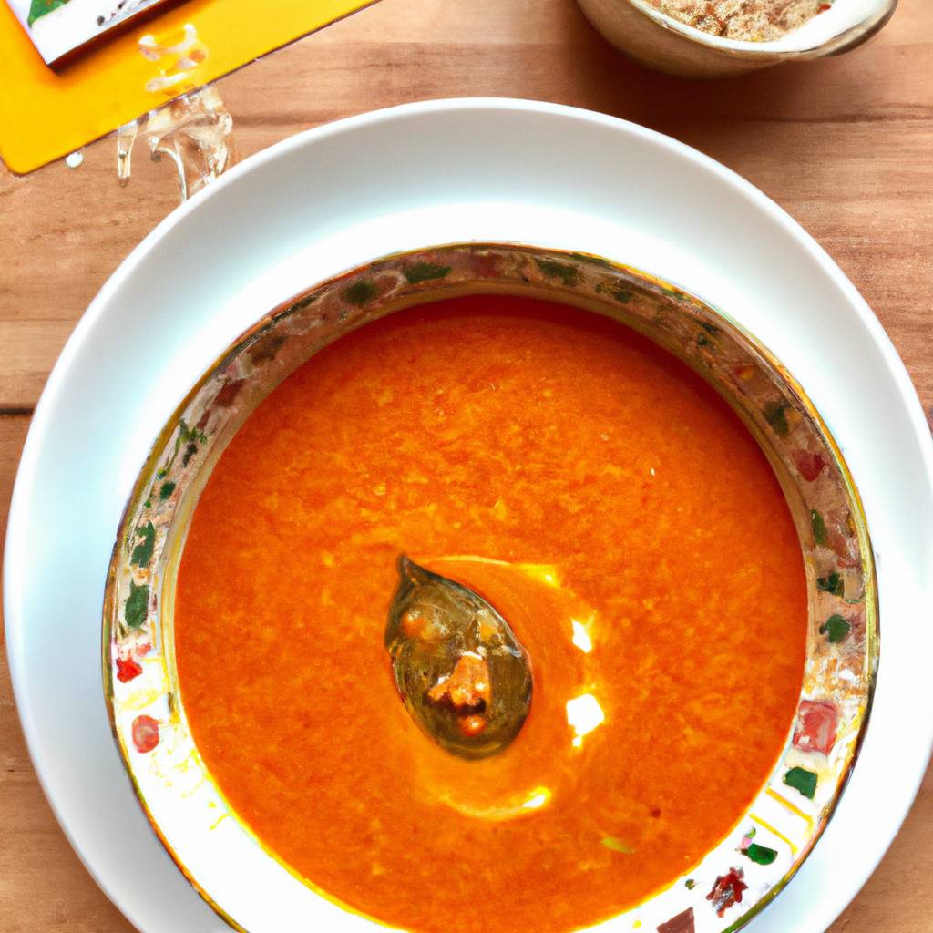 Foto che illustra la ricetta da : Zuppa di lenticchie di corallo con latte di cocco