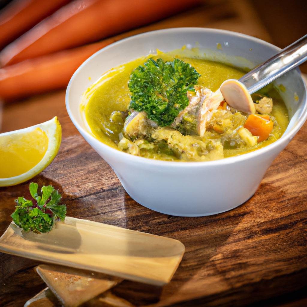 Foto che illustra la ricetta da : Zuppa paleo di pollo e verdure