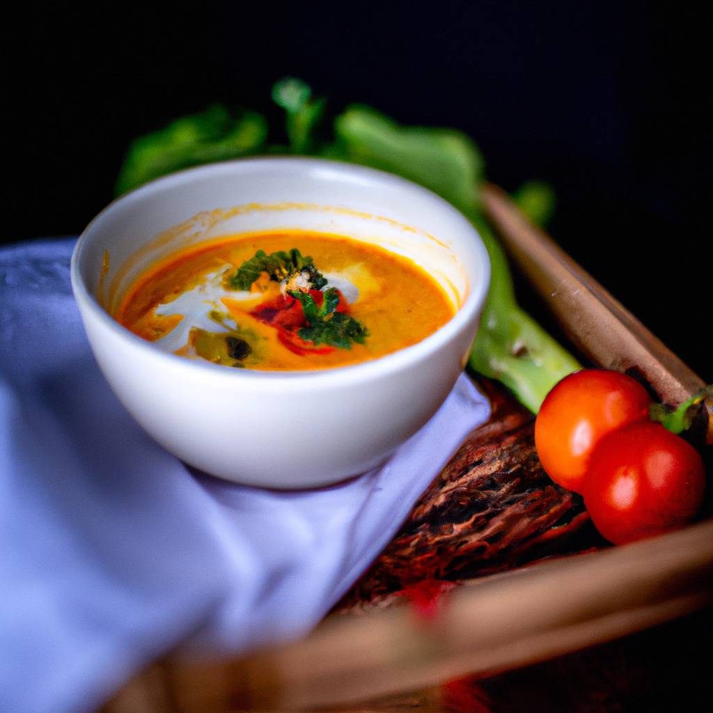 Foto que ilustra la receta de : Sopa tailandesa de verduras con leche de coco