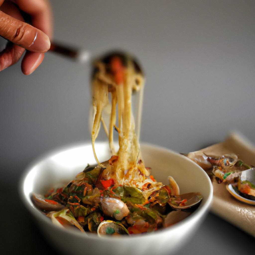 Foto que ilustra la receta de : Espaguetis con frutos del mar