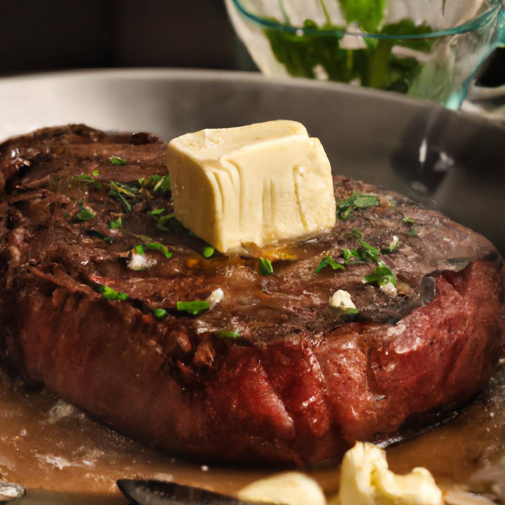 Foto que ilustra la receta de : Filete de ternera a la plancha con mantequilla