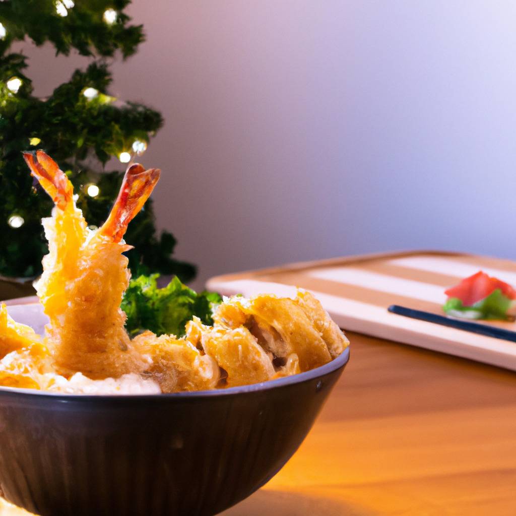 Foto que ilustra la receta de : Bol de sushi con tempura de gambas