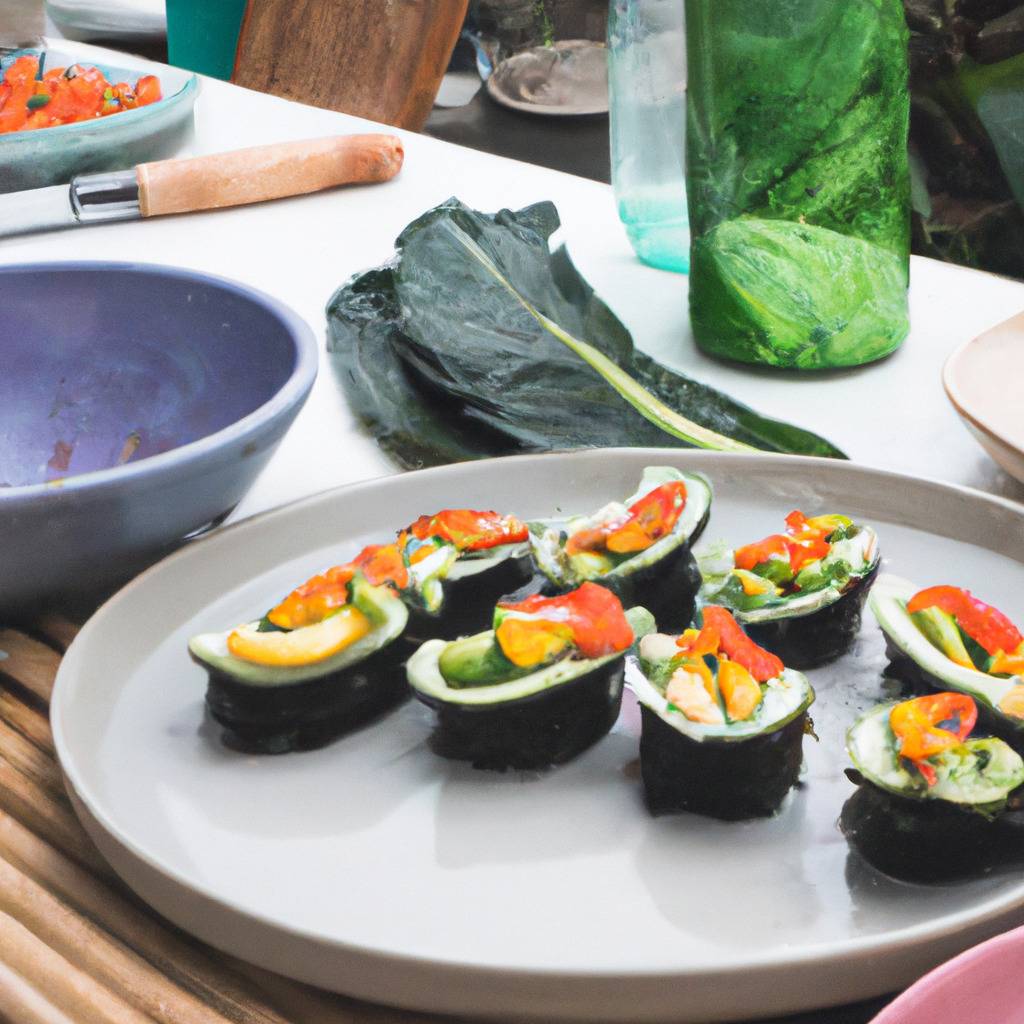 Foto que ilustra la receta de : Sushi vegano de verduras