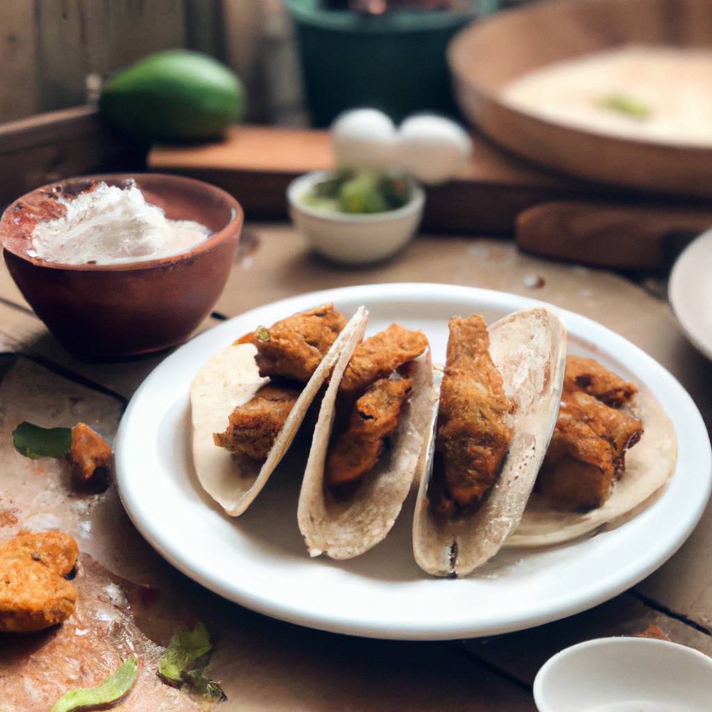 Foto que ilustra la receta de : Tacos de pollo con tortillas de harina de coco