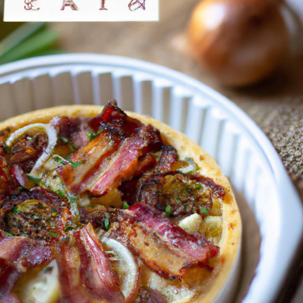 Photo illustrant la recette de : Tarte aux lardons et aux oignons