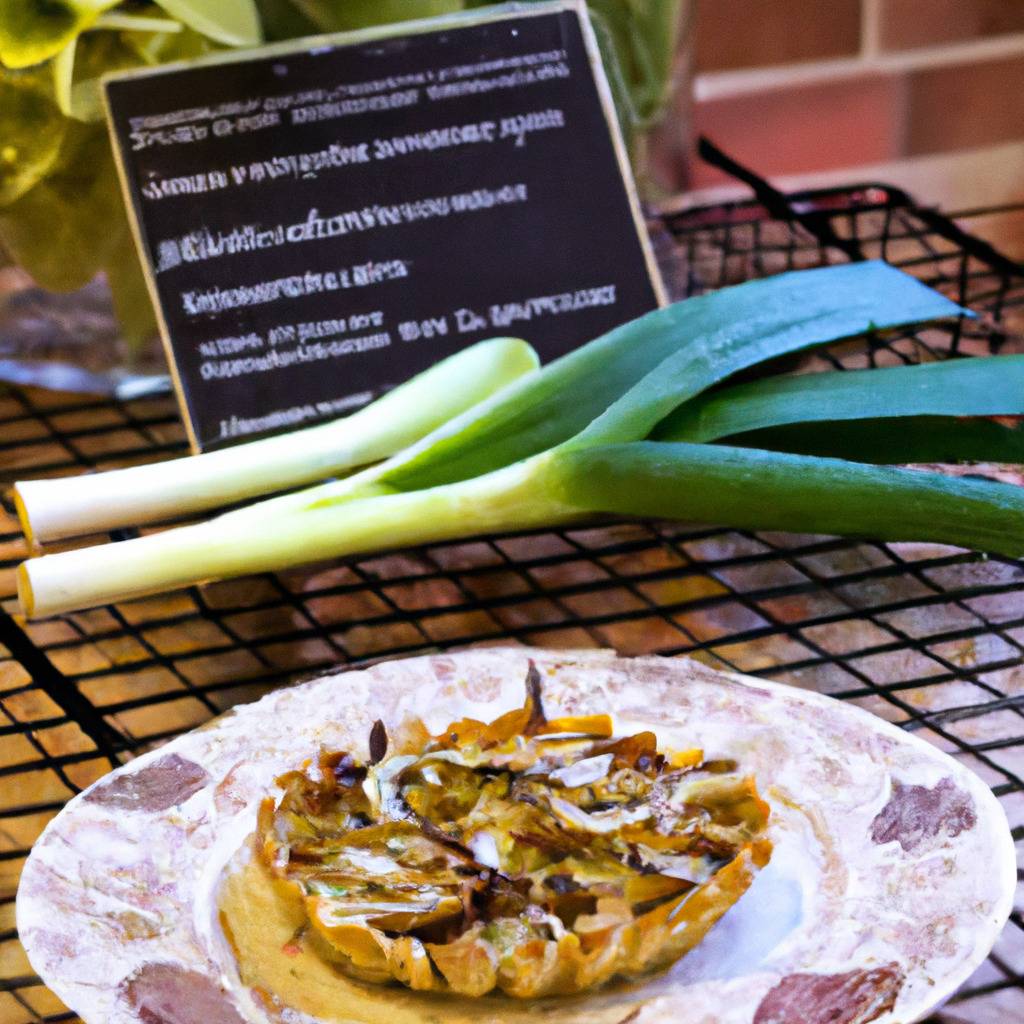 Photo illustrating the recipe from : Leek and mushroom tart