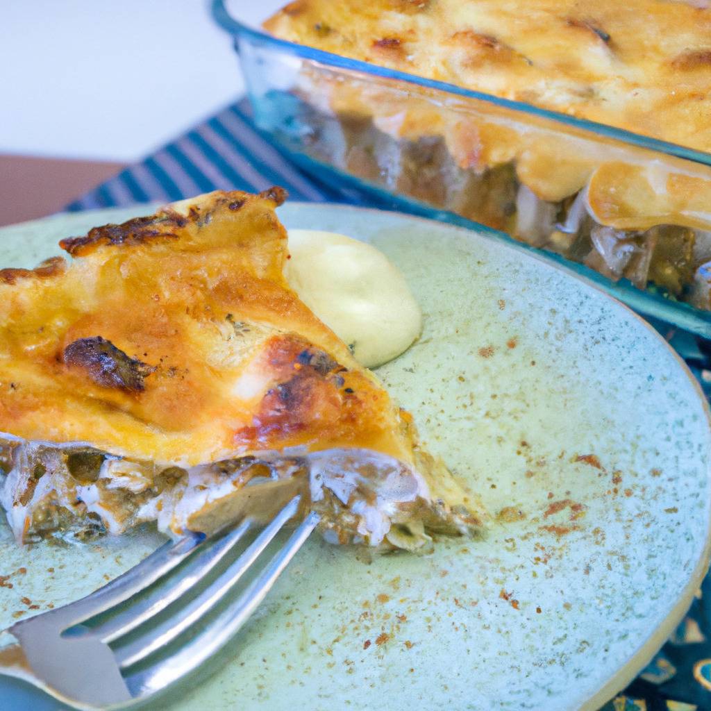 Foto zur Illustration des Rezepts von : Hähnchen-Champignon-Kuchen mit Kokosnusskruste