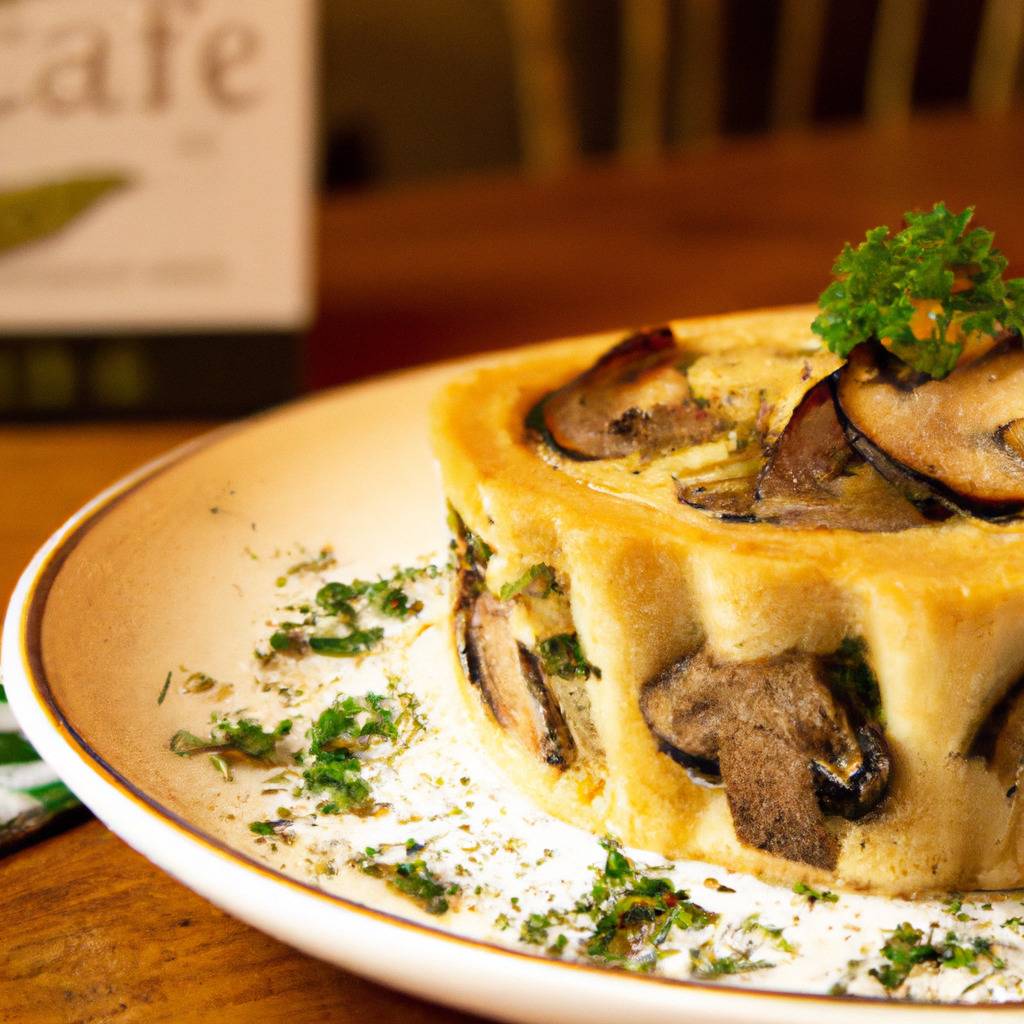 Fotografia que ilustra a receita de : Tarte salgada com cogumelos e ervas aromáticas