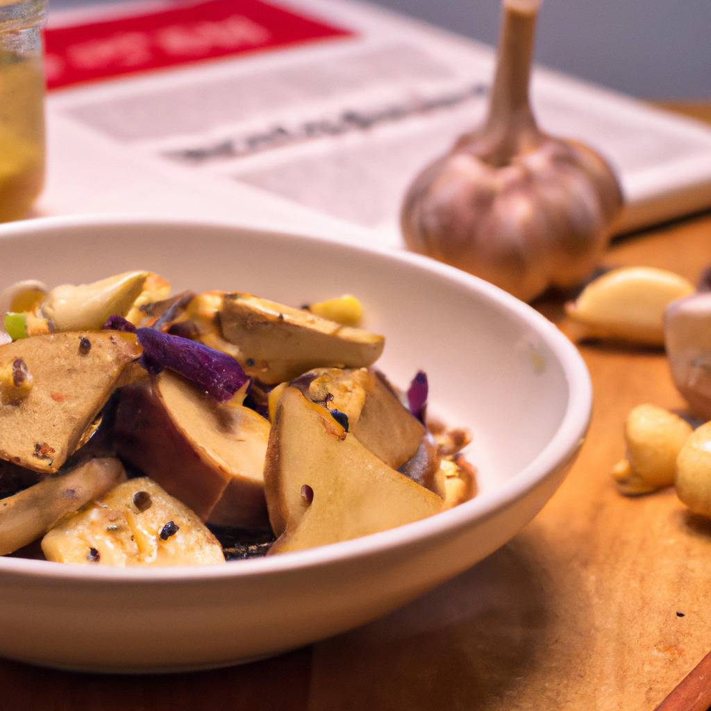 Foto zur Illustration des Rezepts von : Gebratener Tofu mit Knoblauch und Ingwer