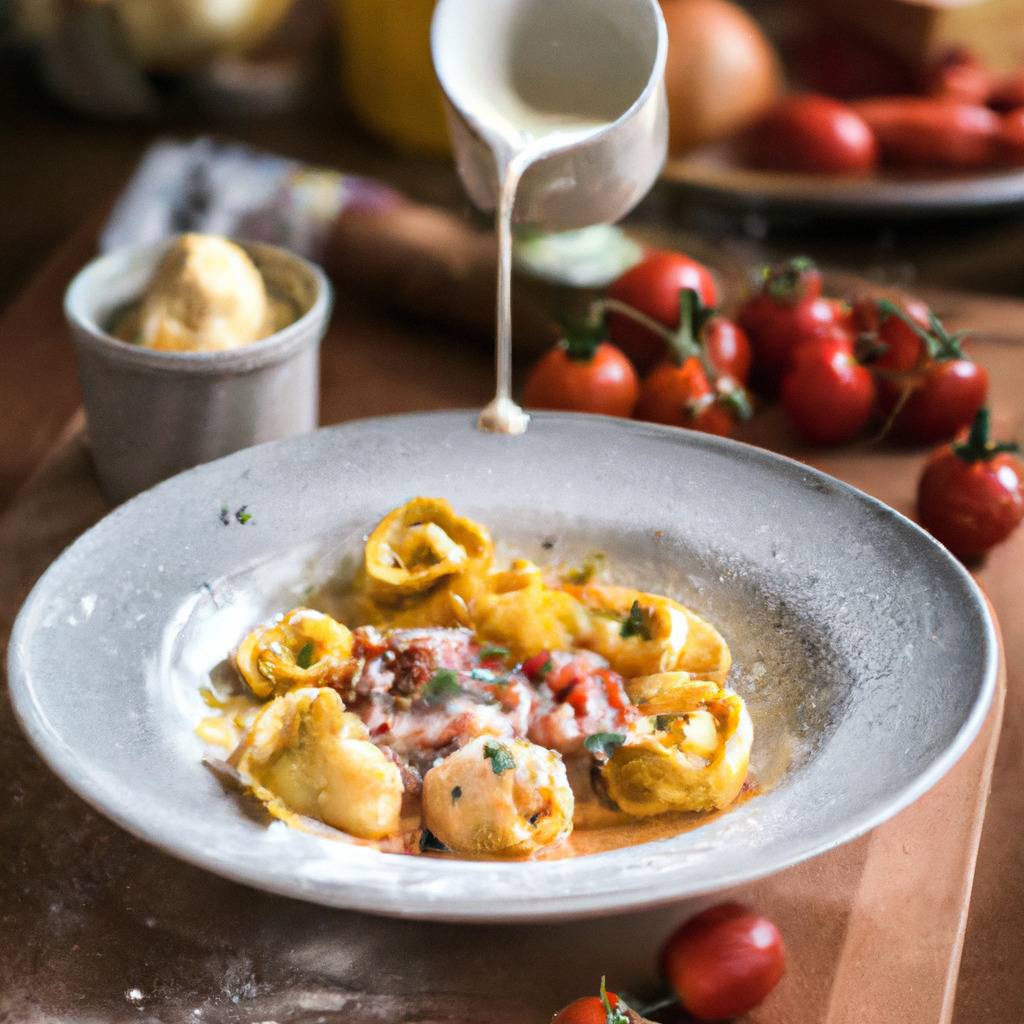 Foto que ilustra la receta de : Tortellini con salsa de queso