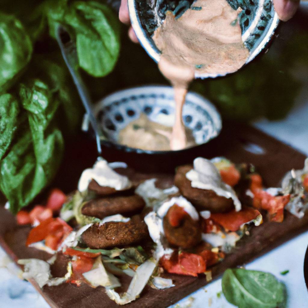 Foto que ilustra la receta de : Wraps de falafel con salsa de tahini